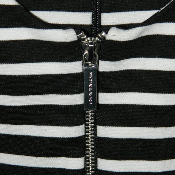 Michael Kors Zip Front Striped Dress Flare Sz 4 (X-40) - Picture 2 of 4